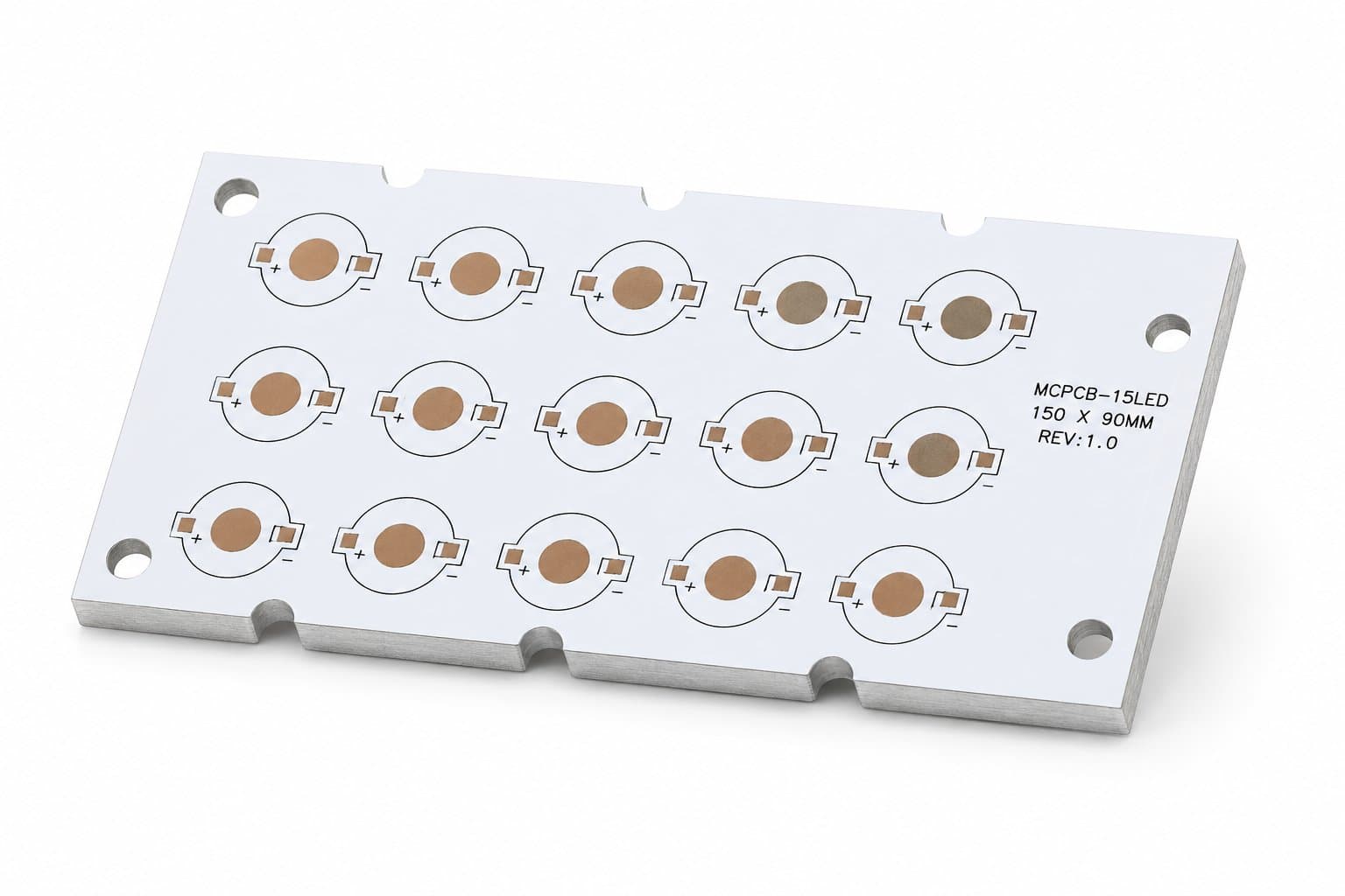 Metal core PCBs for LED and high-power applications.